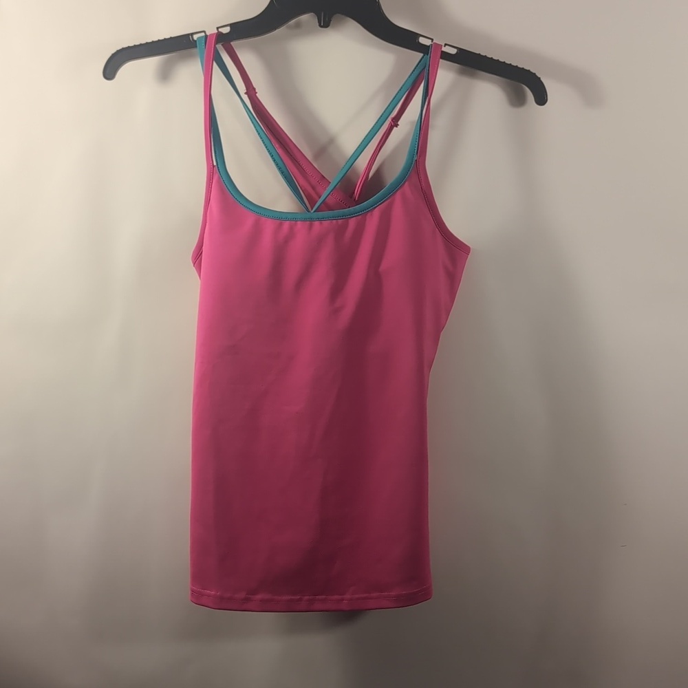 Fila Pink Strappy Padded Tank Top size LARGE